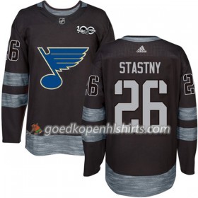 St. Louis Blues Paul Stastny 26 1917-2017 100th Anniversary Adidas Zwart Authentic Shirt - Mannen